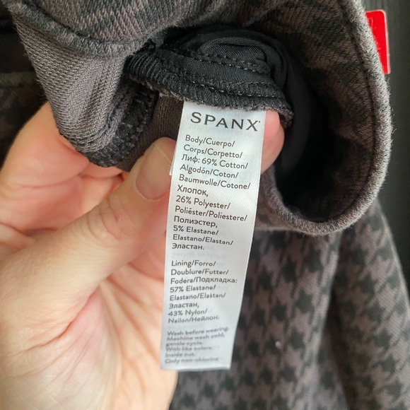 NWT Spanx Gray & Black Houndstooth Stretch Pants-Size M - Picture 7 of 7